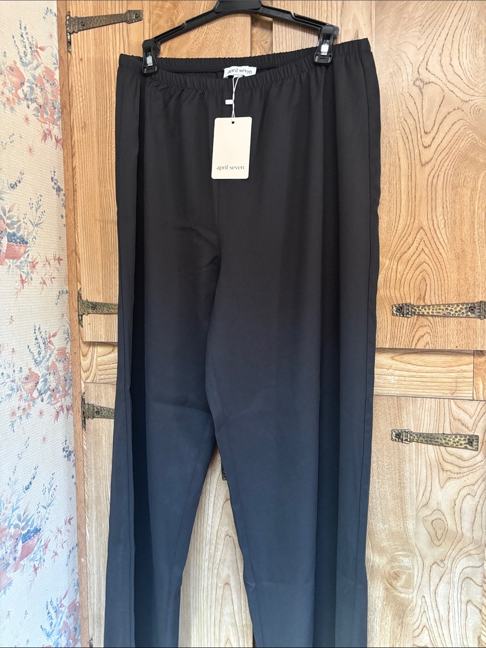 April Seven Elastic Waistband Wide Leg Trousers size L